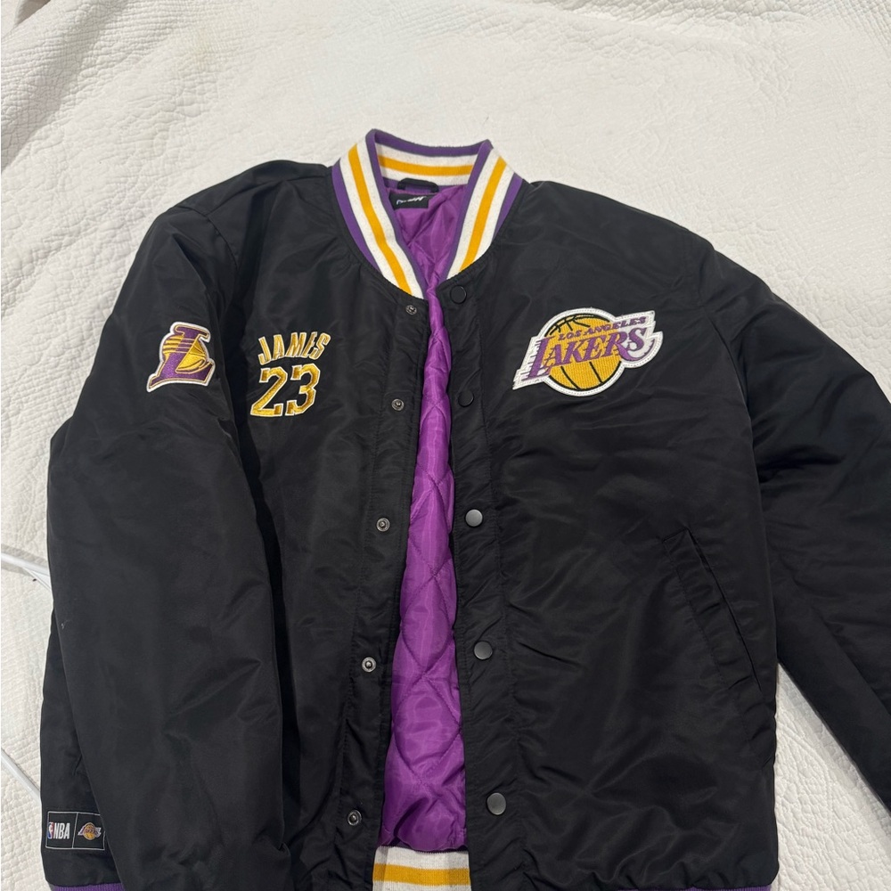 NBA Black Bomber Jacket with Purple Accents